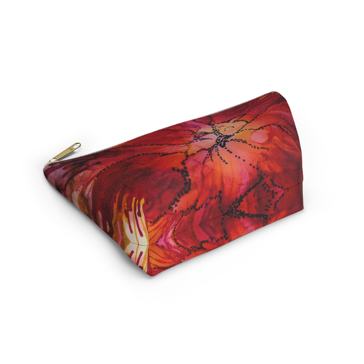 Red Ink Pointsettia Accessory Pouch w T-bottom