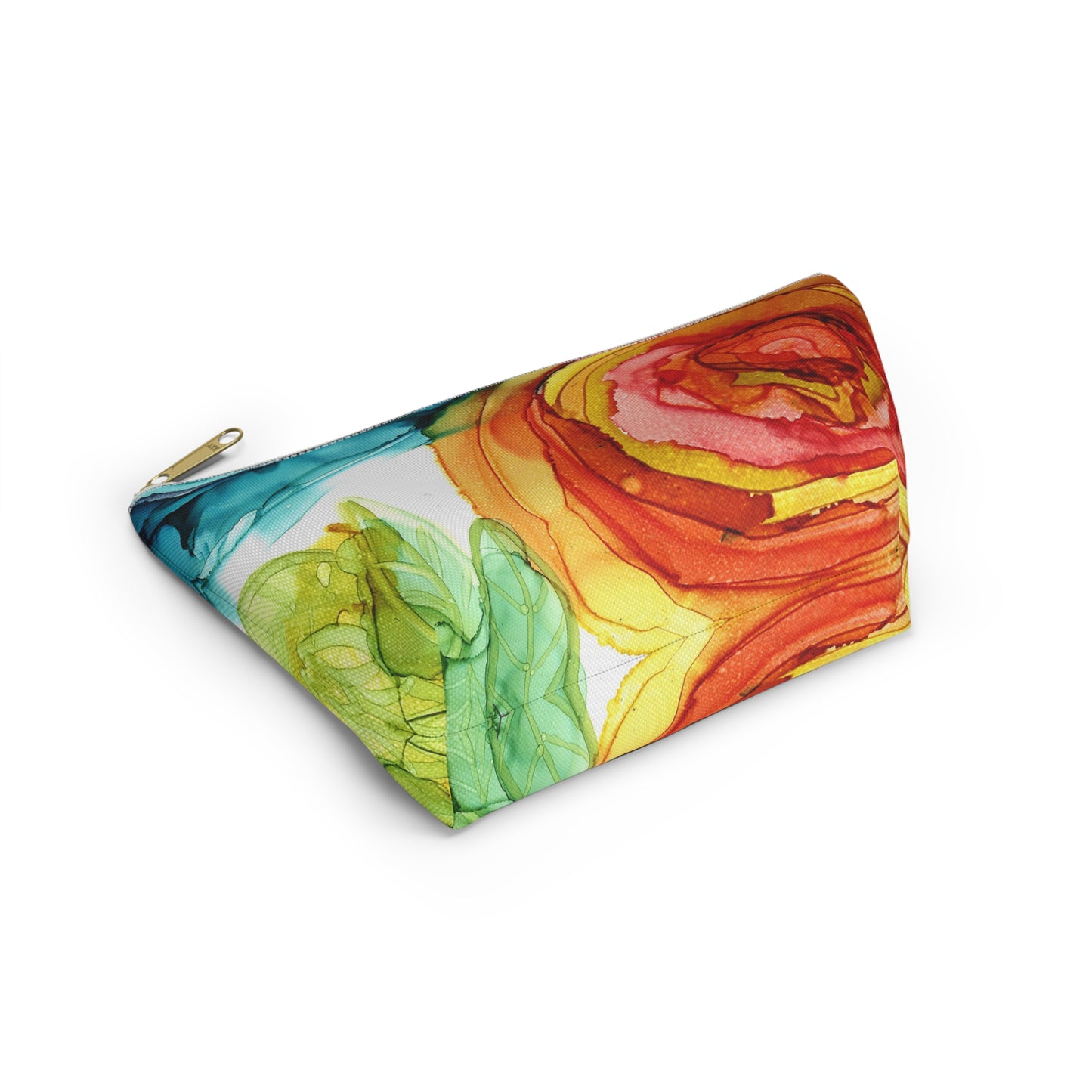 Orange Ink Accessory Pouch w T-bottom