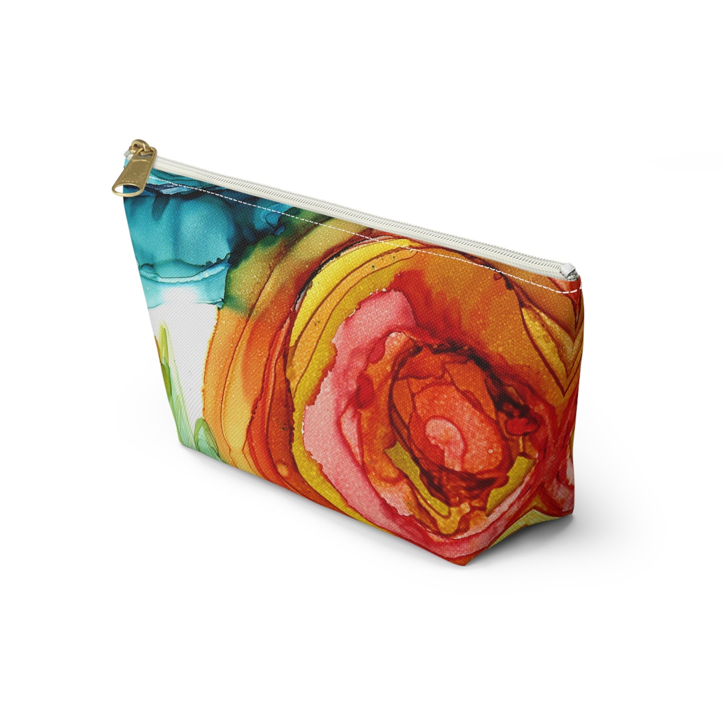 Orange Ink Accessory Pouch w T-bottom