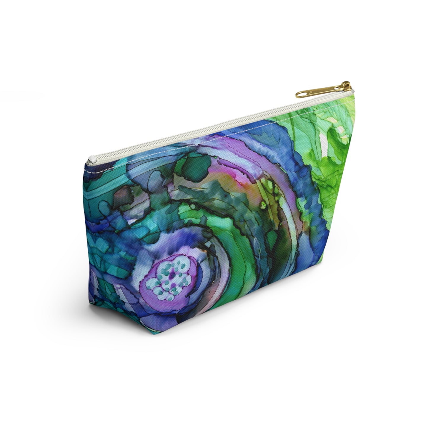 Teal Ink Accessory Pouch w T-bottom