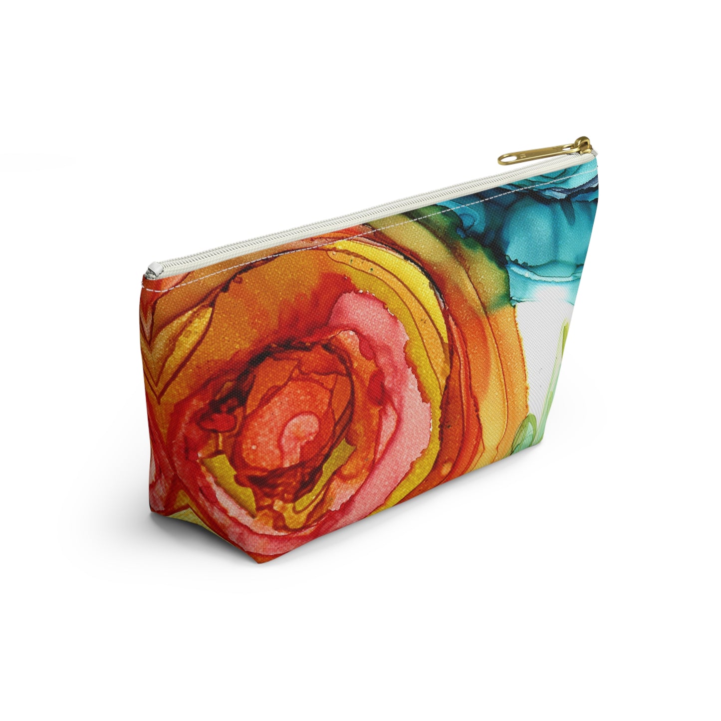 Orange Ink Accessory Pouch w T-bottom