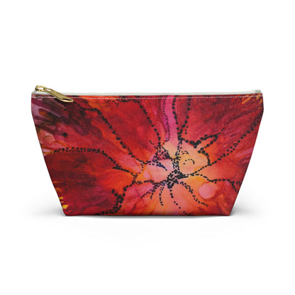 Red Ink Pointsettia Accessory Pouch w T-bottom