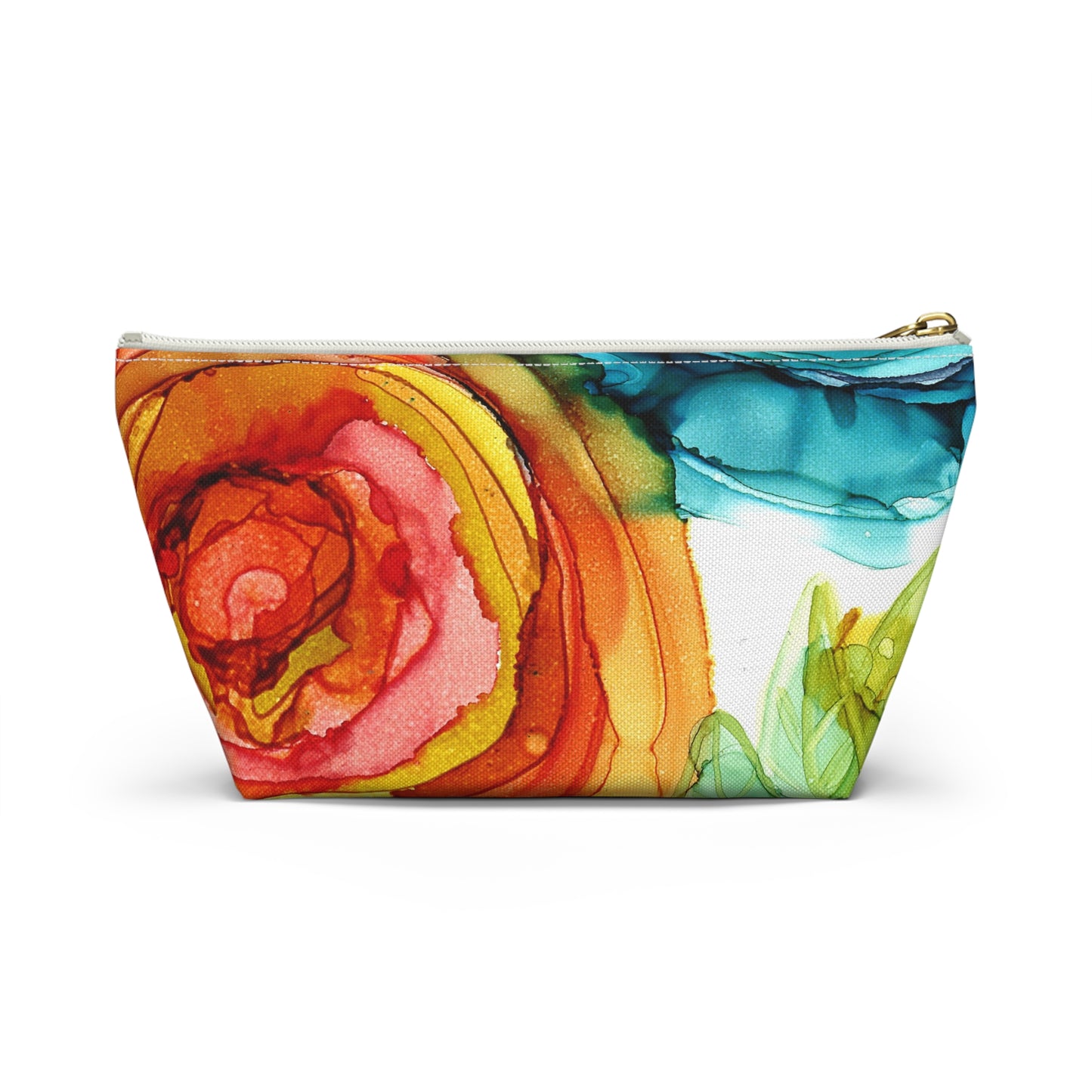 Orange Ink Accessory Pouch w T-bottom