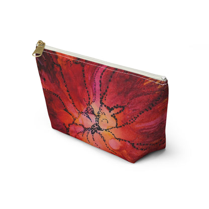 Red Ink Pointsettia Accessory Pouch w T-bottom