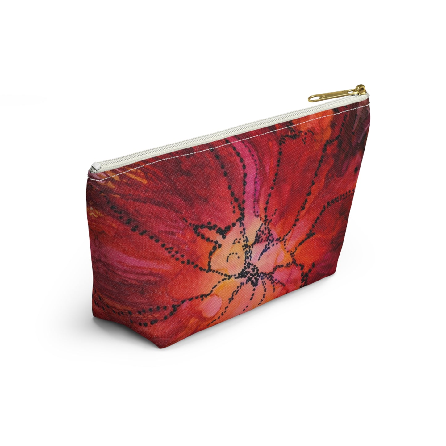 Red Ink Pointsettia Accessory Pouch w T-bottom