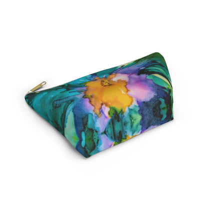 Orange Purple Teal Ink Accessory Pouch w T-bottom