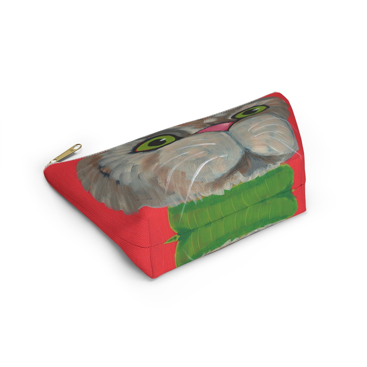 Cat Red Background Accessory Pouch w T-bottom