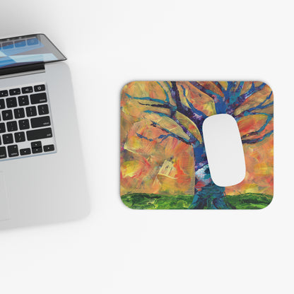 Honoring Elders Colorful Tree Mouse Pad — Vibrant Artistic Desk Mat